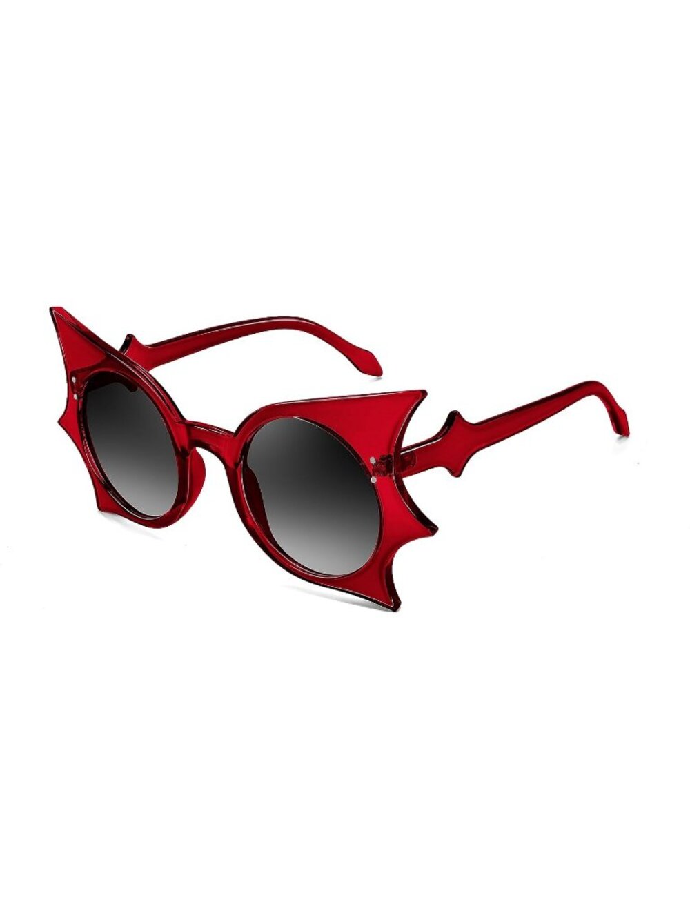 Women's Men's Butterfly Bat Halloween Sunglasses Funny Party Shades-Red
